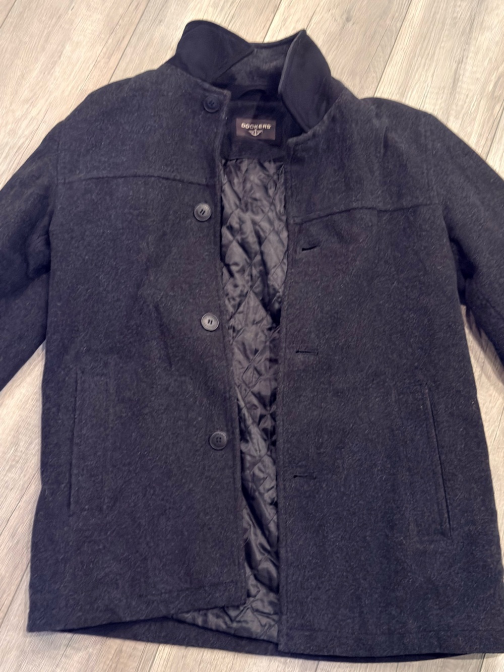 🔥Dockers Men's Black Quilted-Lined Pea Coat